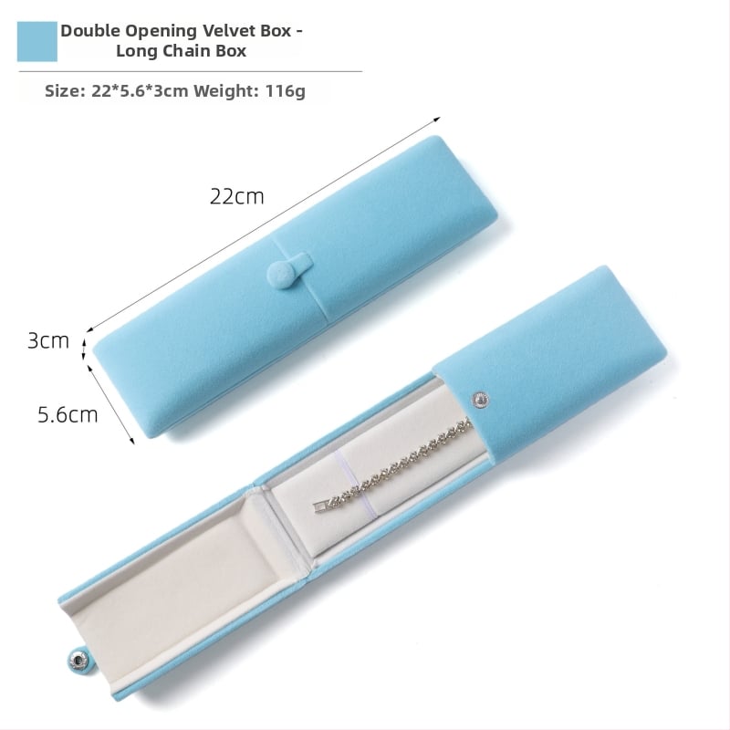 Velvētā divkārši atveramā gredzenukaste, juvelierizstrādājumu iepakojums, plastmasas iekšpuse ar flaneli, Ruibang