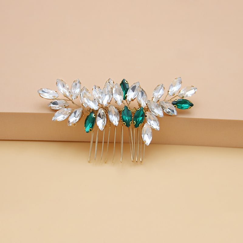 Щипка за коса във форма на цвете от сплав с перли и кристали, електроплатена ръчна изработка, подходяща за сватба