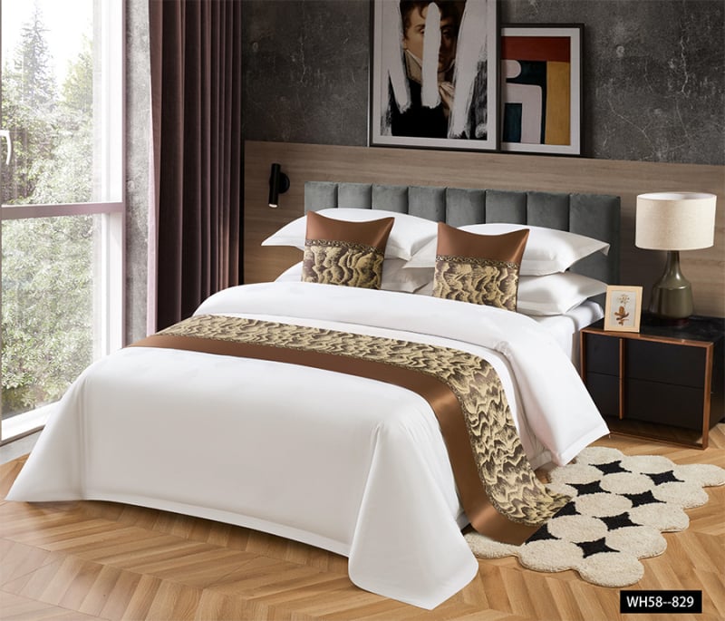 Viešbučio patalynės dekoro komplektas — modernus minimalistinis dizainas, vientisas raštas; Medžiaga: Kita; Raštas: Vienarūšis; Stilius: Kita; Stiliaus pozicija: Viešbutis