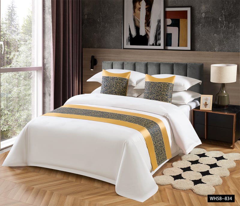 Viešbučio patalynės dekoro komplektas — modernus minimalistinis dizainas, vientisas raštas; Medžiaga: Kita; Raštas: Vienarūšis; Stilius: Kita; Stiliaus pozicija: Viešbutis