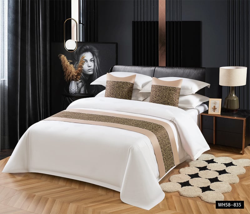 Viešbučio patalynės dekoro komplektas — modernus minimalistinis dizainas, vientisas raštas; Medžiaga: Kita; Raštas: Vienarūšis; Stilius: Kita; Stiliaus pozicija: Viešbutis