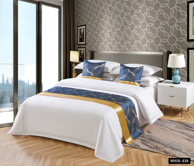 Viešbučio patalynės dekoro komplektas — modernus minimalistinis dizainas, vientisas raštas; Medžiaga: Kita; Raštas: Vienarūšis; Stilius: Kita; Stiliaus pozicija: Viešbutis