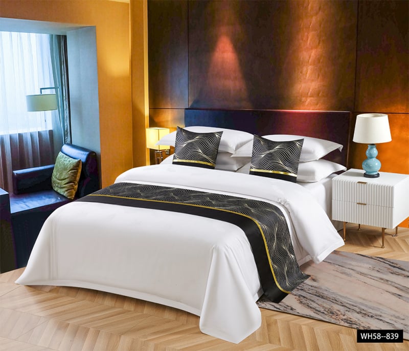 Viešbučio patalynės dekoro komplektas — modernus minimalistinis dizainas, vientisas raštas; Medžiaga: Kita; Raštas: Vienarūšis; Stilius: Kita; Stiliaus pozicija: Viešbutis