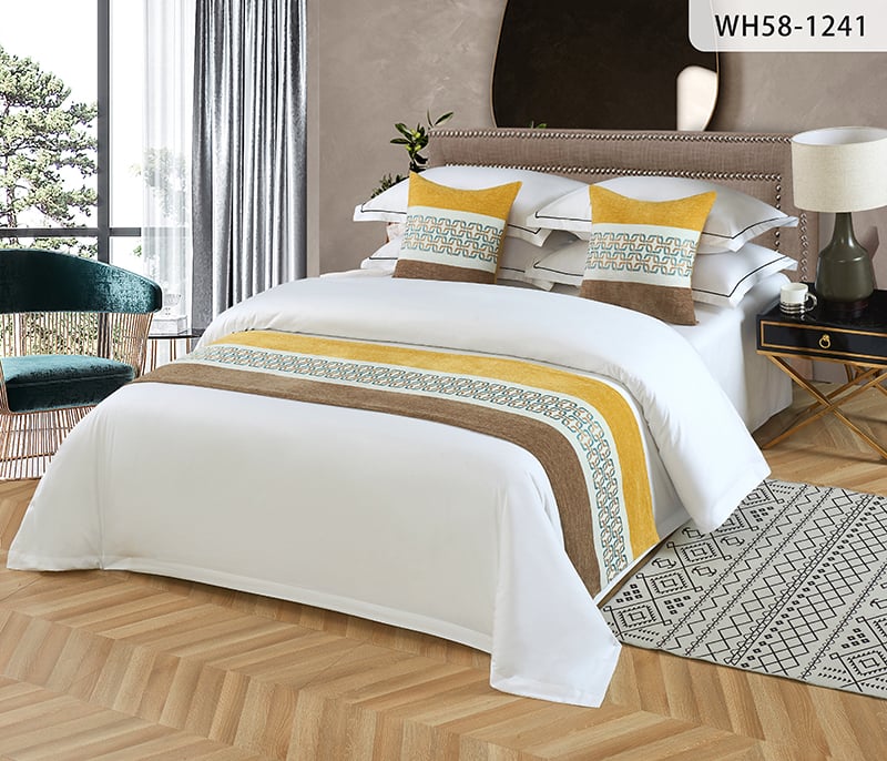 Viešbučio patalynės dekoro komplektas — modernus minimalistinis dizainas, vientisas raštas; Medžiaga: Kita; Raštas: Vienarūšis; Stilius: Kita; Stiliaus pozicija: Viešbutis