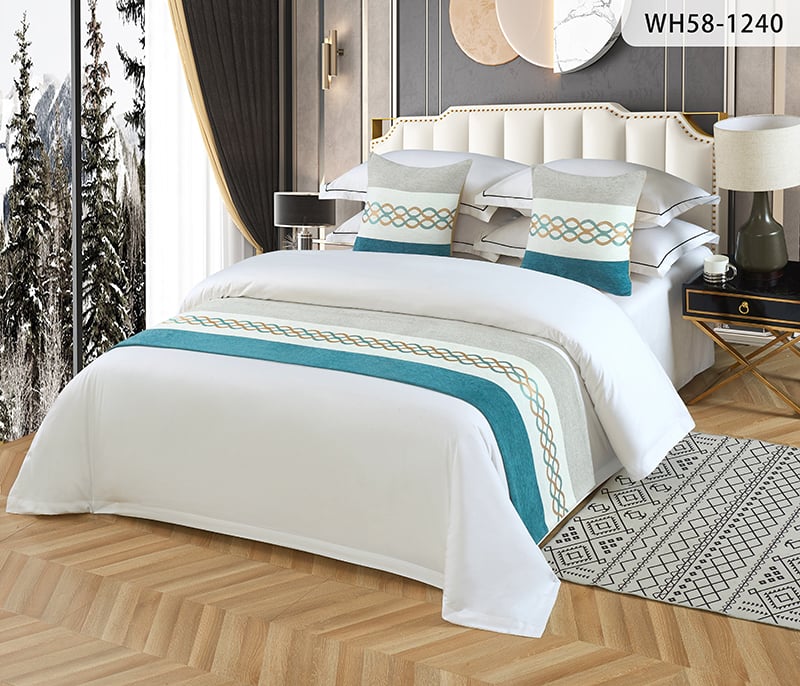 Viešbučio patalynės dekoro komplektas — modernus minimalistinis dizainas, vientisas raštas; Medžiaga: Kita; Raštas: Vienarūšis; Stilius: Kita; Stiliaus pozicija: Viešbutis