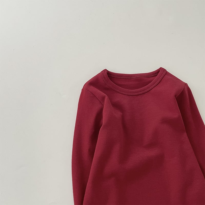 Vaikų marškinėliai su ilgomis rankovėmis iš medvilnės su apvaliu kaklu, vieno atspalvio modelis, švelnus audinys, 95% medvilnė 5% elastanas, tinkamas 0–1 metų amžiui