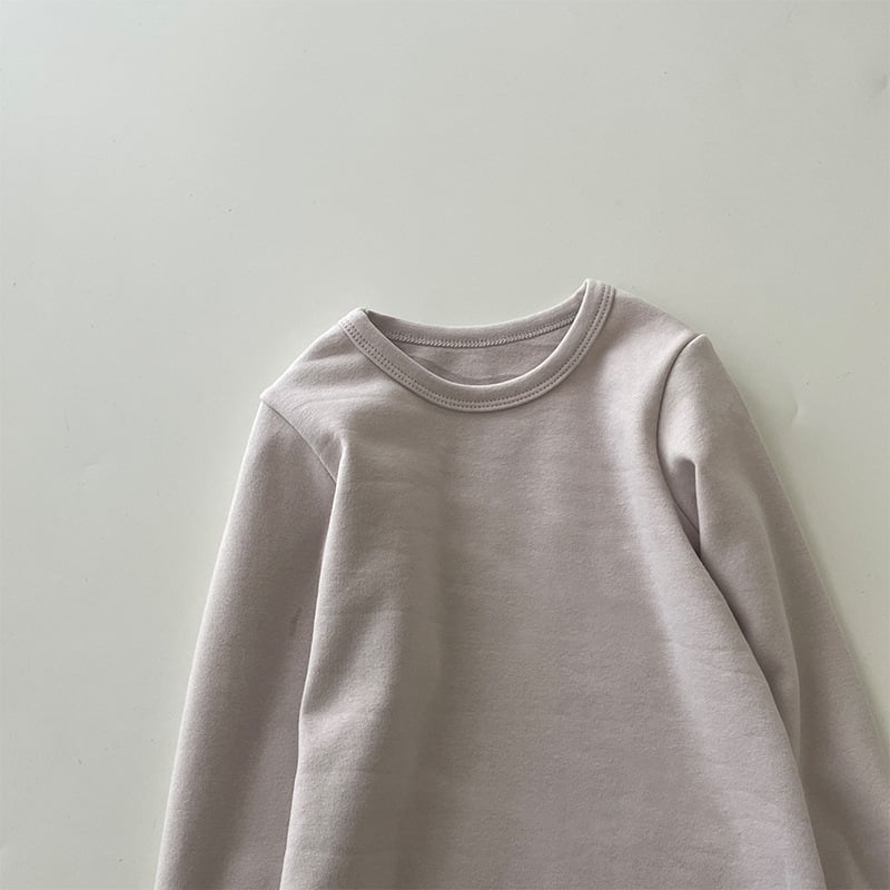 Vaikų marškinėliai su ilgomis rankovėmis iš medvilnės su apvaliu kaklu, vieno atspalvio modelis, švelnus audinys, 95% medvilnė 5% elastanas, tinkamas 0–1 metų amžiui