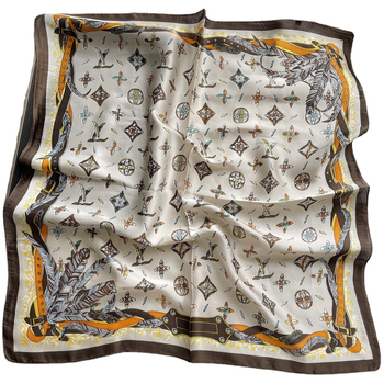 Szatén négyszögletes kendő vintage mintával, poliészter anyag (≥96%), üzleti városi stílus