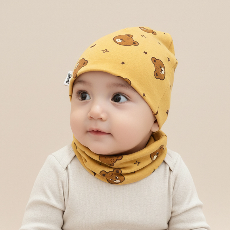 Žieminė megztinė kepurė su kaklo apsauga, šiluma ir vėjo atsparumas — And Le Bedi, medvilnė