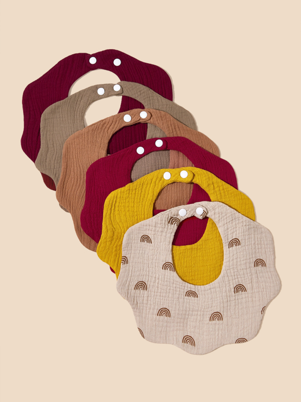 Naujagimio medvilninis seilių skraistė – didelis sugeriamumas, unisex, 0–1 metų amžius, modeliai: vienpalviai, gėlių raštai, atspaudai