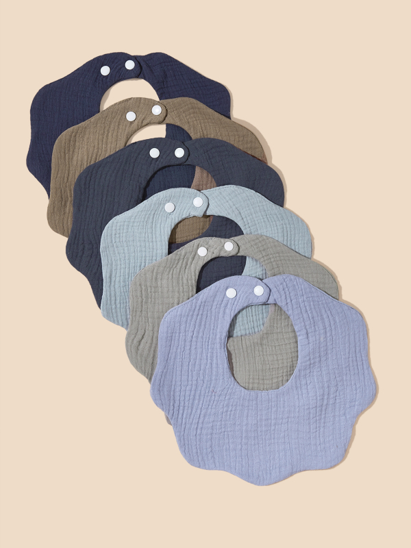 Naujagimio medvilninis seilių skraistė – didelis sugeriamumas, unisex, 0–1 metų amžius, modeliai: vienpalviai, gėlių raštai, atspaudai