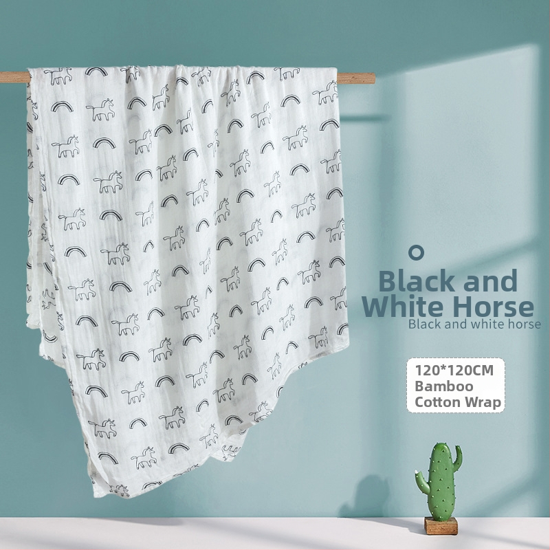 Kūdikio susiuvimo skraistė iš bambuko pluošto ir medvilnės, vasariška lengva, 70% bambuko, 30% medvilnės, karikatūrinis raštas, tinkama kūdikiams ir 1–3 metų vaikams