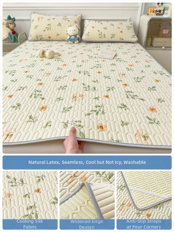 Trys dalys latekso vėsinimo matų komplektas lovai, sintetinis lateksas, latekso kiekis 80–90%, spaudinė audinys, šiuolaikiškas minimalistinis stilius, kodas 030123