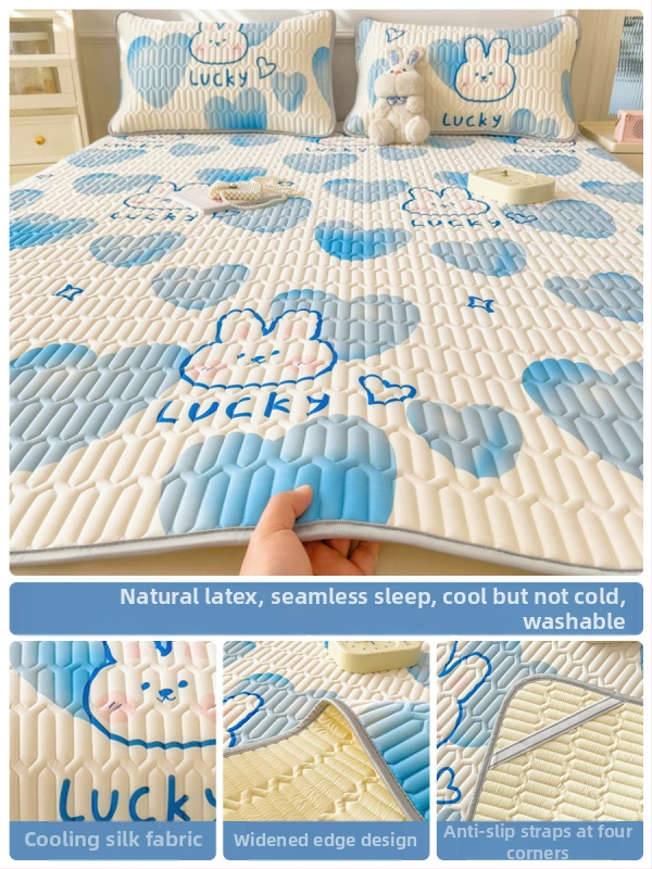 Trys dalys latekso vėsinimo matų komplektas lovai, sintetinis lateksas, latekso kiekis 80–90%, spaudinė audinys, šiuolaikiškas minimalistinis stilius, kodas 030123