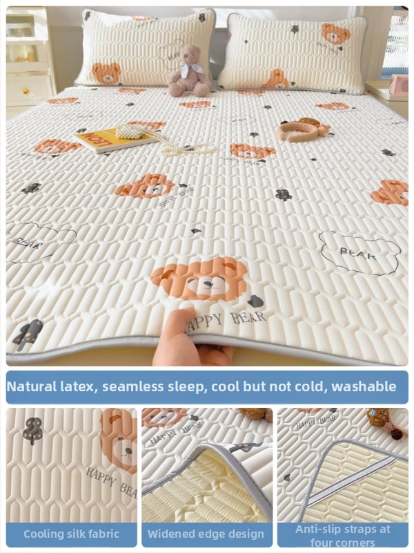 Trys dalys latekso vėsinimo matų komplektas lovai, sintetinis lateksas, latekso kiekis 80–90%, spaudinė audinys, šiuolaikiškas minimalistinis stilius, kodas 030123