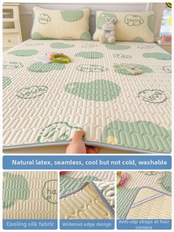 Trys dalys latekso vėsinimo matų komplektas lovai, sintetinis lateksas, latekso kiekis 80–90%, spaudinė audinys, šiuolaikiškas minimalistinis stilius, kodas 030123