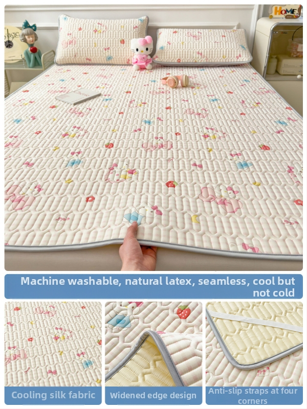 Trys dalys latekso vėsinimo matų komplektas lovai, sintetinis lateksas, latekso kiekis 80–90%, spaudinė audinys, šiuolaikiškas minimalistinis stilius, kodas 030123