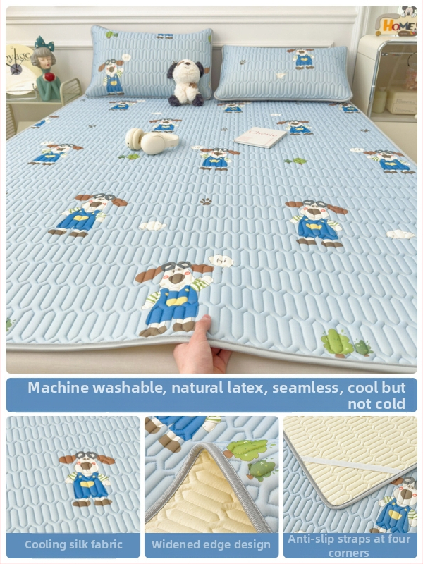 Trys dalys latekso vėsinimo matų komplektas lovai, sintetinis lateksas, latekso kiekis 80–90%, spaudinė audinys, šiuolaikiškas minimalistinis stilius, kodas 030123