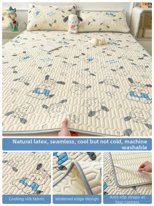 Trys dalys latekso vėsinimo matų komplektas lovai, sintetinis lateksas, latekso kiekis 80–90%, spaudinė audinys, šiuolaikiškas minimalistinis stilius, kodas 030123