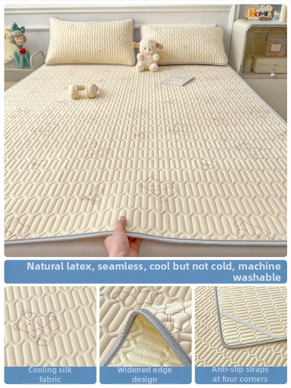 Trys dalys latekso vėsinimo matų komplektas lovai, sintetinis lateksas, latekso kiekis 80–90%, spaudinė audinys, šiuolaikiškas minimalistinis stilius, kodas 030123