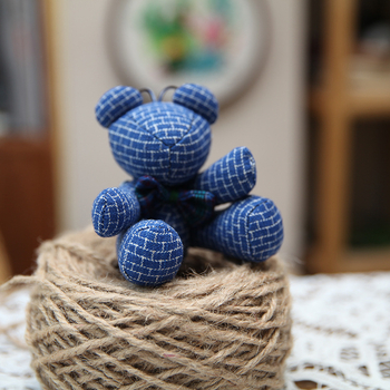 Kit patchwork pentru cusătură încrucișată: păpușă ursuleț — material din bumbac și in, motiv desen animat, broderie pe pânză, potrivit pentru dormitor, spațiu de studiu sau camera copiilor