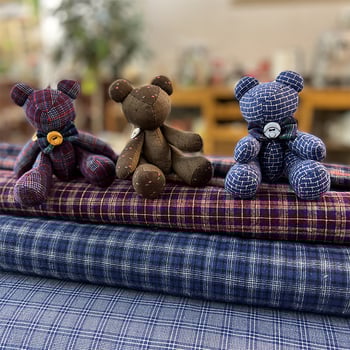 Kit patchwork pentru cusătură încrucișată: păpușă ursuleț — material din bumbac și in, motiv desen animat, broderie pe pânză, potrivit pentru dormitor, spațiu de studiu sau camera copiilor