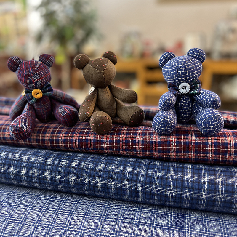 Kit patchwork pentru cusătură încrucișată: păpușă ursuleț — material din bumbac și in, motiv desen animat, broderie pe pânză, potrivit pentru dormitor, spațiu de studiu sau camera copiilor