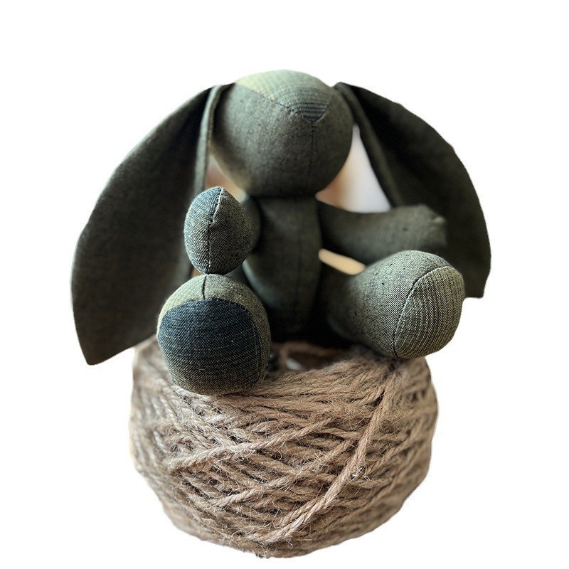 Kit patchwork pentru cusătură încrucișată: păpușă ursuleț — material din bumbac și in, motiv desen animat, broderie pe pânză, potrivit pentru dormitor, spațiu de studiu sau camera copiilor