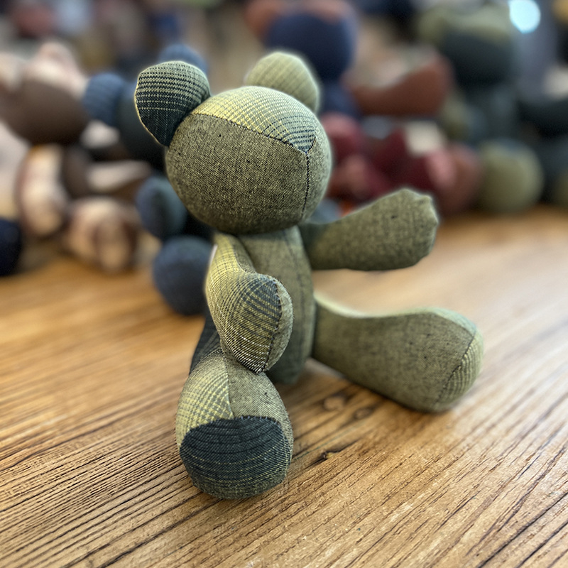 Kit patchwork pentru cusătură încrucișată: păpușă ursuleț — material din bumbac și in, motiv desen animat, broderie pe pânză, potrivit pentru dormitor, spațiu de studiu sau camera copiilor