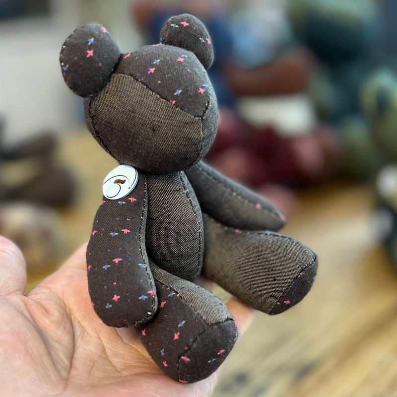 Kit patchwork pentru cusătură încrucișată: păpușă ursuleț — material din bumbac și in, motiv desen animat, broderie pe pânză, potrivit pentru dormitor, spațiu de studiu sau camera copiilor