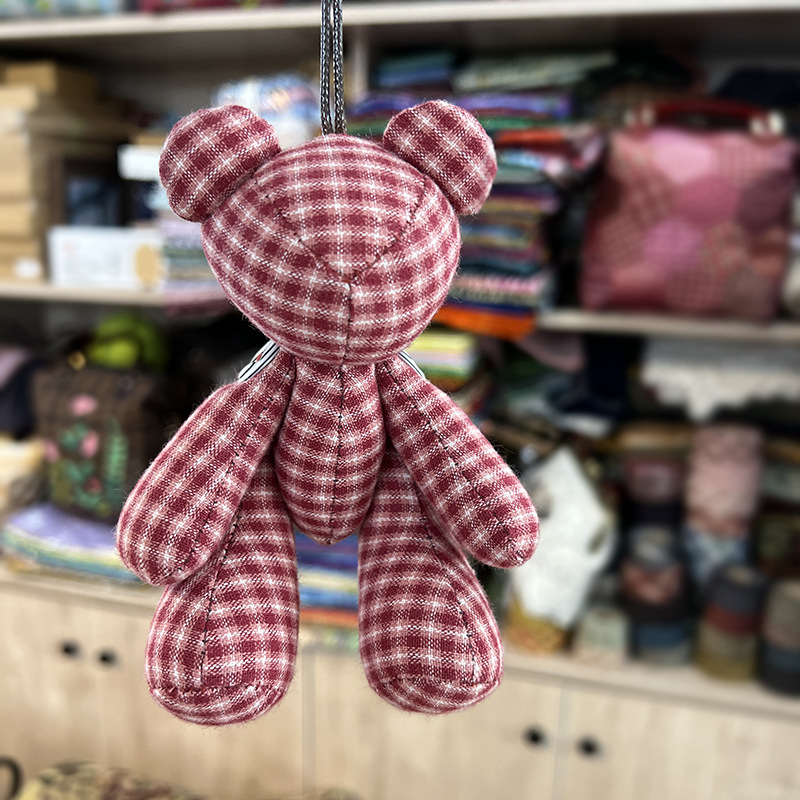 Kit patchwork pentru cusătură încrucișată: păpușă ursuleț — material din bumbac și in, motiv desen animat, broderie pe pânză, potrivit pentru dormitor, spațiu de studiu sau camera copiilor