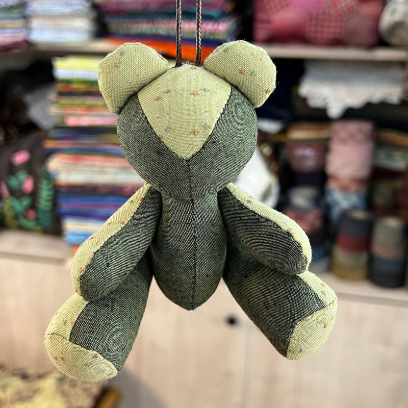 Kit patchwork pentru cusătură încrucișată: păpușă ursuleț — material din bumbac și in, motiv desen animat, broderie pe pânză, potrivit pentru dormitor, spațiu de studiu sau camera copiilor