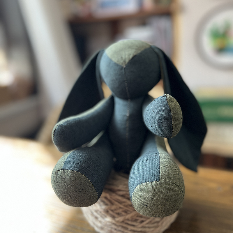 Kit patchwork pentru cusătură încrucișată: păpușă ursuleț — material din bumbac și in, motiv desen animat, broderie pe pânză, potrivit pentru dormitor, spațiu de studiu sau camera copiilor