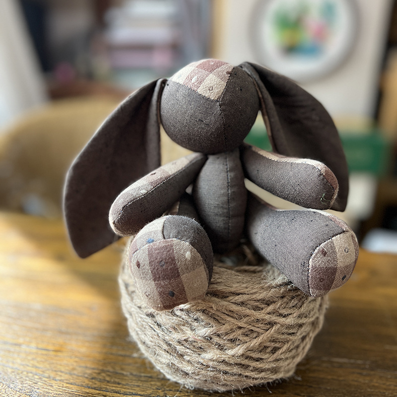 Kit patchwork pentru cusătură încrucișată: păpușă ursuleț — material din bumbac și in, motiv desen animat, broderie pe pânză, potrivit pentru dormitor, spațiu de studiu sau camera copiilor