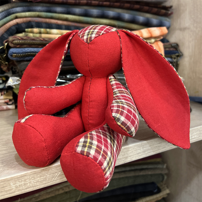 Kit patchwork pentru cusătură încrucișată: păpușă ursuleț — material din bumbac și in, motiv desen animat, broderie pe pânză, potrivit pentru dormitor, spațiu de studiu sau camera copiilor