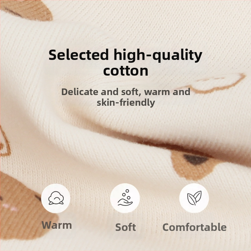 Pulórová čiapka pre batoľatá a deti, potlačená bavlna s Lycra, ochrana uší, zohrievanie krku, vetruodolná, zima