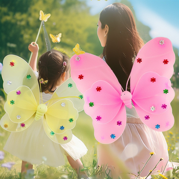 Shicai Eņģeļu spārni – sietveida materiāls, daļēji roku un daļēji mehāniska ražošana, rekvizīts grimām un apģērbam