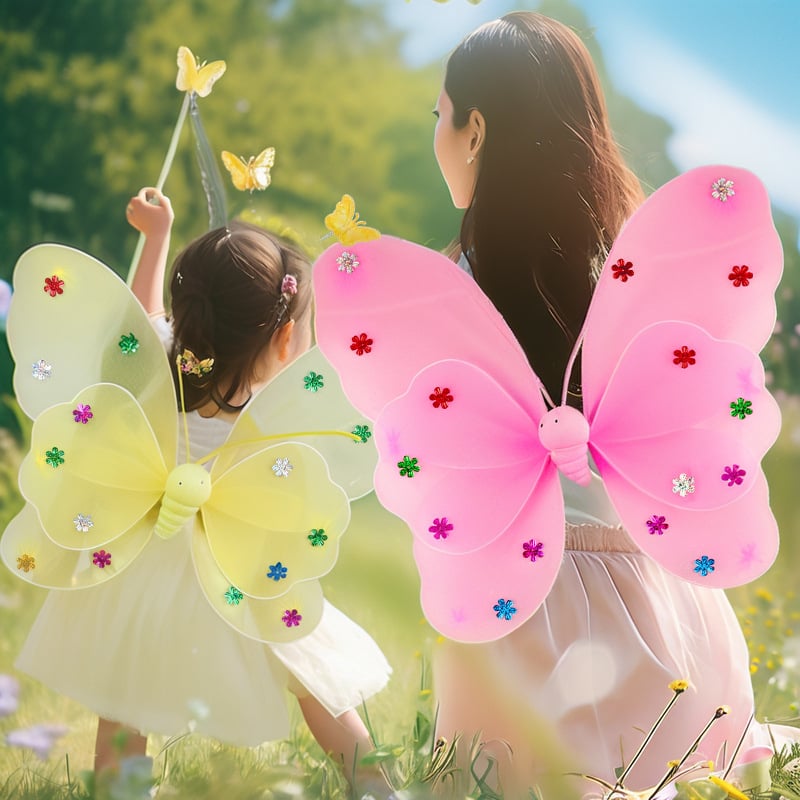 Shicai Eņģeļu spārni – sietveida materiāls, daļēji roku un daļēji mehāniska ražošana, rekvizīts grimām un apģērbam