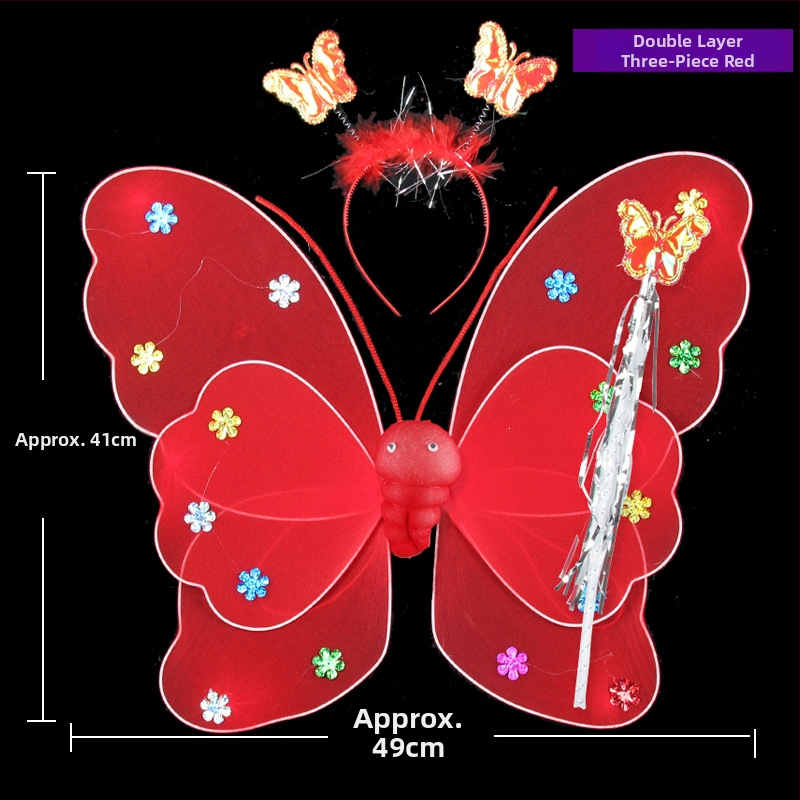 Shicai Eņģeļu spārni – sietveida materiāls, daļēji roku un daļēji mehāniska ražošana, rekvizīts grimām un apģērbam