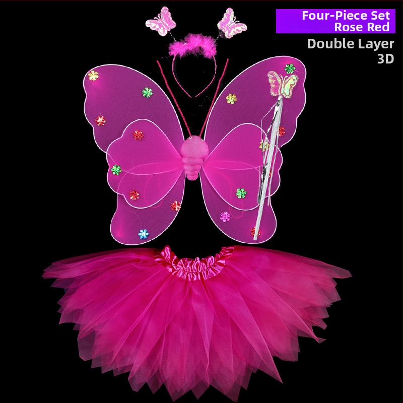 Shicai Eņģeļu spārni – sietveida materiāls, daļēji roku un daļēji mehāniska ražošana, rekvizīts grimām un apģērbam