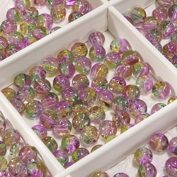 Γυάλινες χάντρες, ελεύθερες, γλασαρισμένες, στρογγυλές, φινίρισμα βαφής ψησίματος, υψηλής ποιότητας στυλ