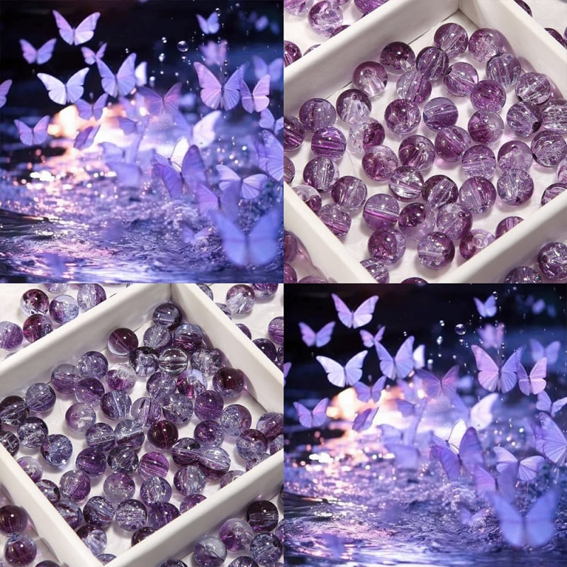 Γυάλινες χάντρες, ελεύθερες, γλασαρισμένες, στρογγυλές, φινίρισμα βαφής ψησίματος, υψηλής ποιότητας στυλ