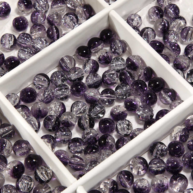 Γυάλινες χάντρες, ελεύθερες, γλασαρισμένες, στρογγυλές, φινίρισμα βαφής ψησίματος, υψηλής ποιότητας στυλ