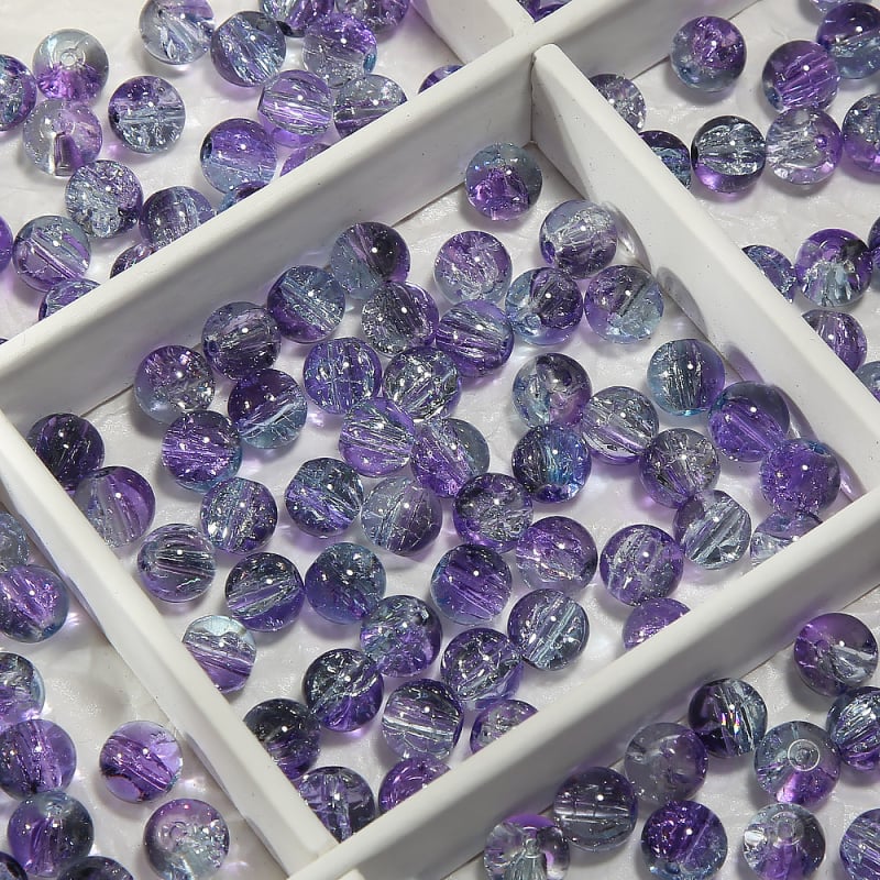 Γυάλινες χάντρες, ελεύθερες, γλασαρισμένες, στρογγυλές, φινίρισμα βαφής ψησίματος, υψηλής ποιότητας στυλ