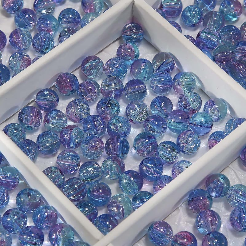 Γυάλινες χάντρες, ελεύθερες, γλασαρισμένες, στρογγυλές, φινίρισμα βαφής ψησίματος, υψηλής ποιότητας στυλ