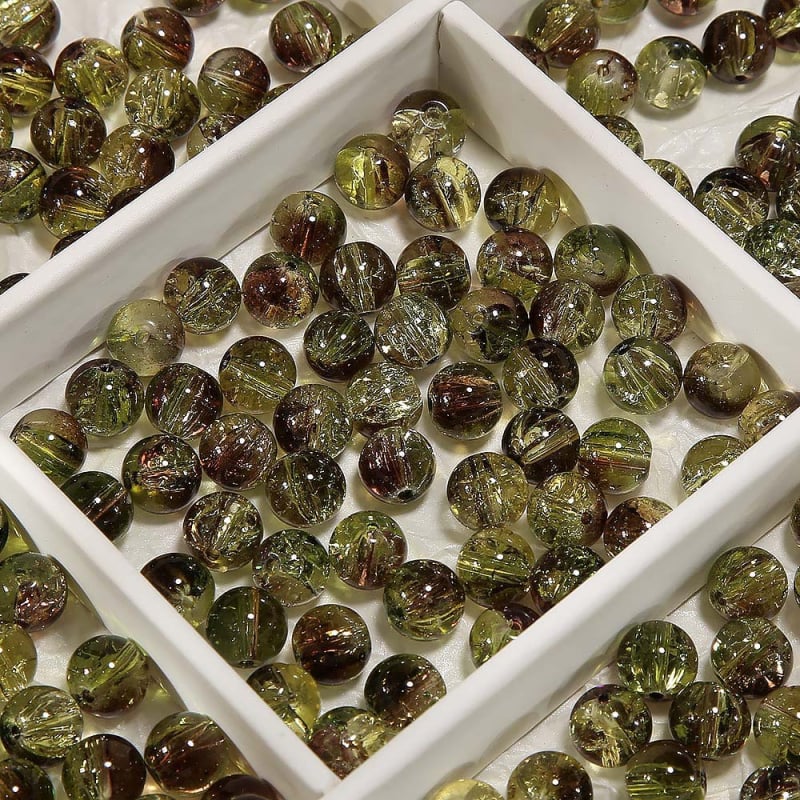 Γυάλινες χάντρες, ελεύθερες, γλασαρισμένες, στρογγυλές, φινίρισμα βαφής ψησίματος, υψηλής ποιότητας στυλ