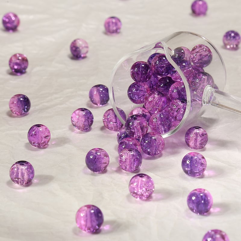 Γυάλινες χάντρες, ελεύθερες, γλασαρισμένες, στρογγυλές, φινίρισμα βαφής ψησίματος, υψηλής ποιότητας στυλ