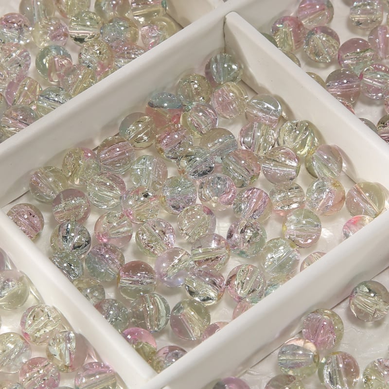 Γυάλινες χάντρες, ελεύθερες, γλασαρισμένες, στρογγυλές, φινίρισμα βαφής ψησίματος, υψηλής ποιότητας στυλ