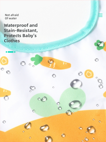 Kūdikių seilinukas – vandeniui atsparus, maisto kokybės silikonas, poliesterio audinys, karikatūrų raštas, tinkamas kūdikiams ir mažiems vaikams (0–3 metų)