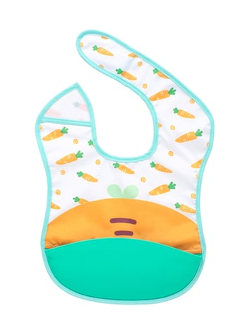 Kūdikių seilinukas – vandeniui atsparus, maisto kokybės silikonas, poliesterio audinys, karikatūrų raštas, tinkamas kūdikiams ir mažiems vaikams (0–3 metų)